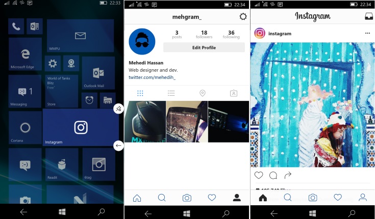 В Instagram на Windows 10 Mobile обновился дизайн, Miracle, 17 май 2016, 13:28, 3b48d1ea76b5e0e0010ab6836537a50d.jpg