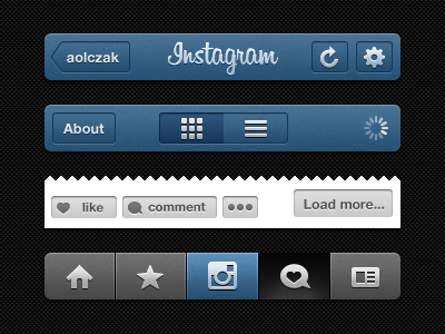 PSD Набор основных пользовательских элементов для Instagram, Miracle, 2 дек 2014, 19:37, insta-gui.png