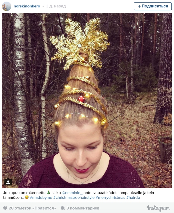 Будь в тренде: пользователи Instagram создают на голове новогодние елки, Miracle, 3 янв 2017, 17:10, qHAMOHqqQw8.jpg